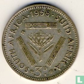 Afrique du Sud 3 pence 1958 - Image 1