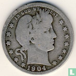 United States ¼ dollar 1904 (O) - Image 1