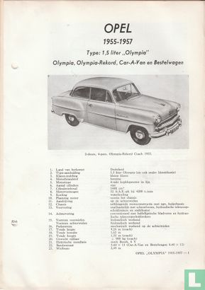Opel 1955-1957 - 1,5 liter "Olympia", Olympia, Olympia Rekord, Car-A-Van en Bestelwagen - Image 1