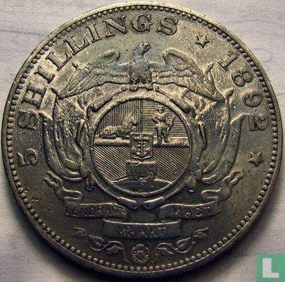 Afrique du Sud 5 shillings 1892 (un seul bras) - Image 1