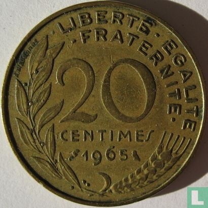 Frankrijk 20 centimes 1965 - Afbeelding 1