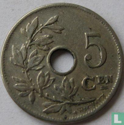 België 5 centimes 1905 (NLD - met kruis op kroon) - Afbeelding 2