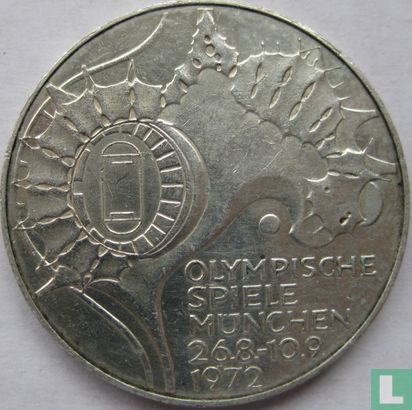 Allemagne 10 mark 1972 (J) "Summer Olympics in Munich - Munich olympic stadium" - Image 1