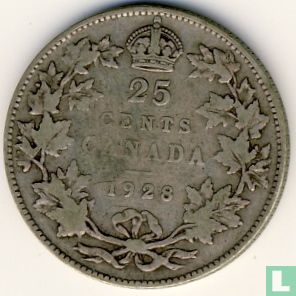 Canada 25 cents 1928 - Afbeelding 1