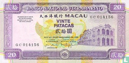Macau 20 Patacas  - Afbeelding 1