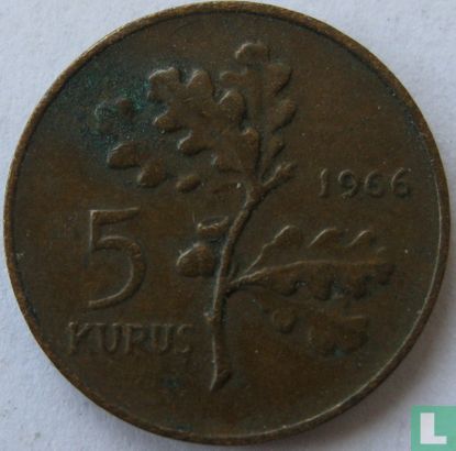 Turkey 5 kurus 1966 - Image 1