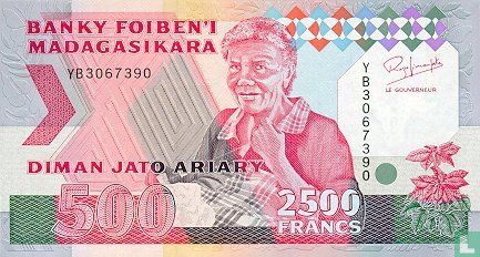 Madagaskar 2500 Francs  - Afbeelding 1