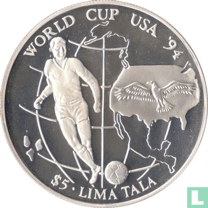 Tokelau 5 tala 1994 (PROOF) "Football World Cup in USA" - Image 2