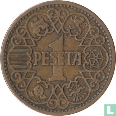Spain 1 peseta 1944 - Image 2