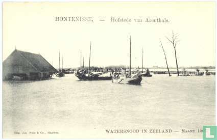 Watersnood in Zeeland - Maart 1906. Hofstede van Arenthals