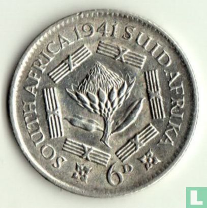 Afrique du Sud 6 pence 1941 - Image 1