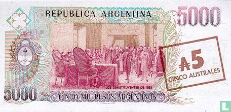 Argentinië 5 Australes 1985 - Afbeelding 2