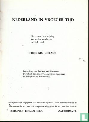 Beschrijving van het land Schouwen, Duiveland, het eiland Tholen, Nieuw-Vossemeer, St. Philipsland en Sommelsdijk - Afbeelding 2
