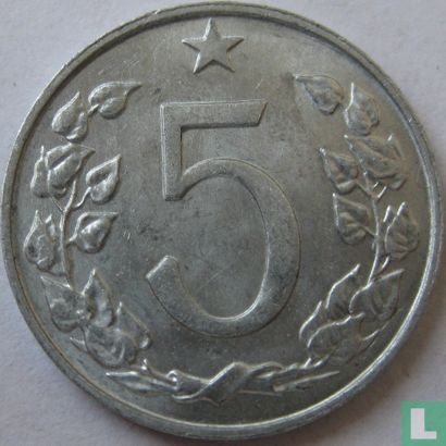 Tchécoslovaquie 5 haleru 1967 - Image 2
