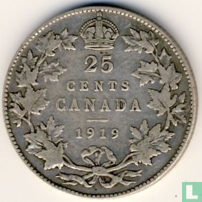 Canada 25 cents 1919 - Afbeelding 1