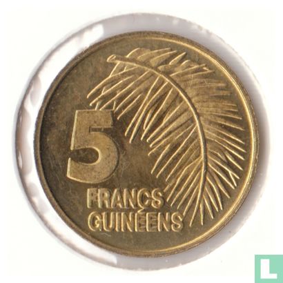 Guinée 5 francs 1985 - Image 2