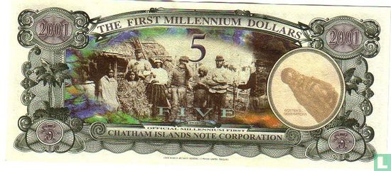 Chatham Islands 5 dollars 2001 - Afbeelding 2