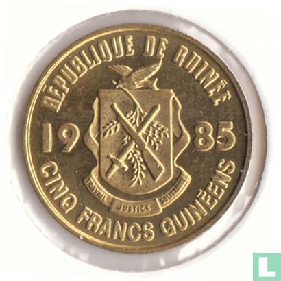 Guinee 5 francs 1985 - Afbeelding 1