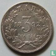 Afrique du Sud 3 pence 1892 - Image 1
