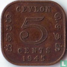 Ceylon 5 cents 1945 - Afbeelding 1