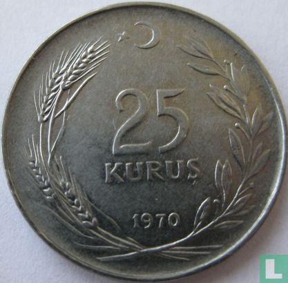 Turkije 25 kurus 1970 - Afbeelding 1
