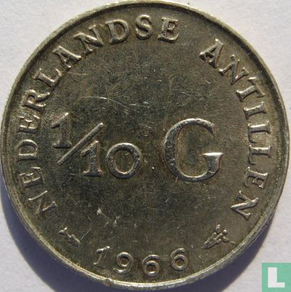 Nederlandse Antillen 1/10 gulden 1966 (vis zonder ster) - Afbeelding 1