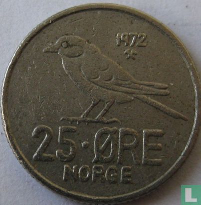 Noorwegen 25 øre 1972 - Afbeelding 1
