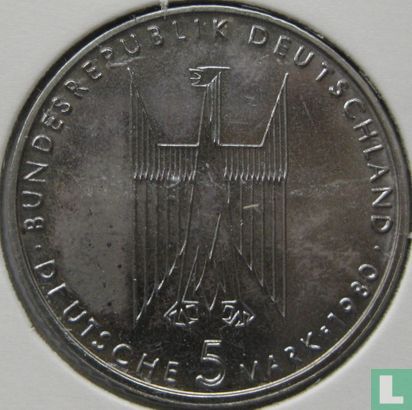 Deutschland 5 Mark 1980 "100th anniversary Completion of Cologne Cathedral" - Bild 1