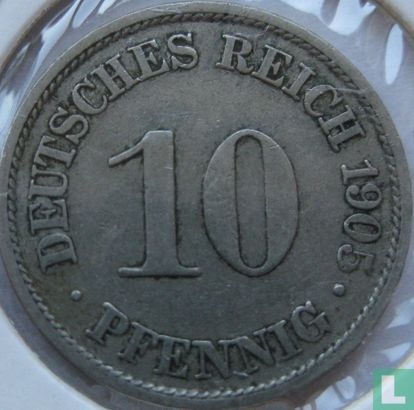 Empire allemand 10 pfennig 1905 (A) - Image 1