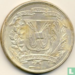 Dominicaanse Republiek 1 peso 1955 "25th annivesary of The Trujillo era" - Afbeelding 2