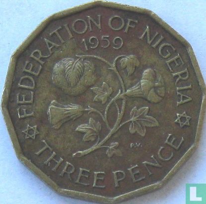 Nigeria 3 pence 1959 - Afbeelding 1