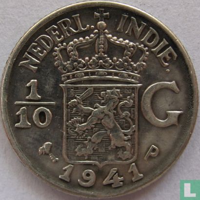 Nederlands-Indië 1/10 gulden 1941 (P) - Afbeelding 1