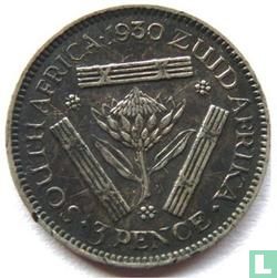 Afrique du Sud 3 pence 1930 - Image 1