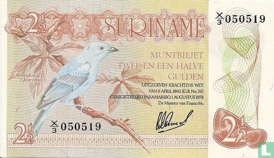 Suriname 2½ Gulden 1978 - Bild 1