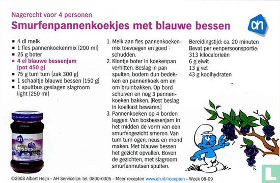 Receptenkaart "Smurfenpannenkoekjes met blauwe bessen" - Image 2