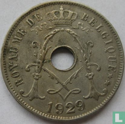 Belgique 25 centimes 1929 (FRA) - Image 1
