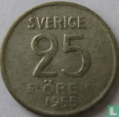 Schweden 25 Öre 1955 - Bild 1