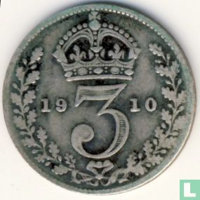 Verenigd Koninkrijk 3 pence 1910 - Afbeelding 1