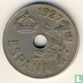 Spanje 25 centimos 1927 - Afbeelding 1