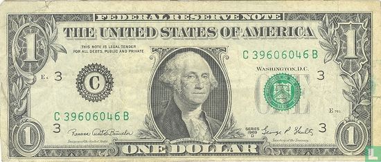 États Unis 1 dollar 1969 C - Image 1