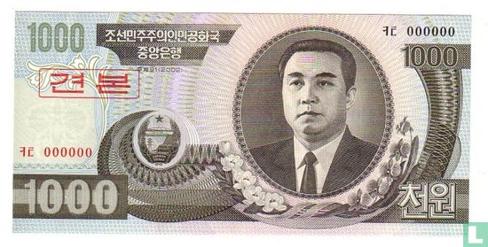 Noord Korea 1000 Won  - Afbeelding 1