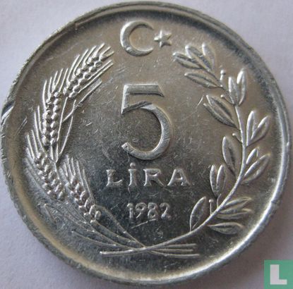 Turkije 5 lira 1982 - Afbeelding 1