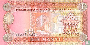 Turkménistan 1 Manat ND (1993) - Image 1