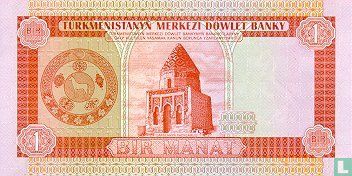 Turkménistan 1 Manat ND (1993) - Image 2