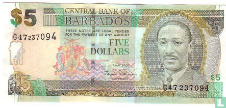 Barbados 5 Dollars  - Afbeelding 1