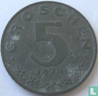 Austria 5 groschen 1974 - Image 1