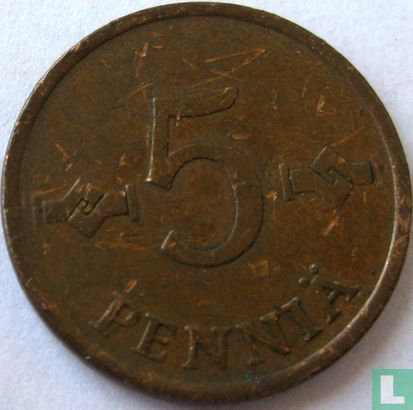 Finlande 5 penniä 1963 - Image 2
