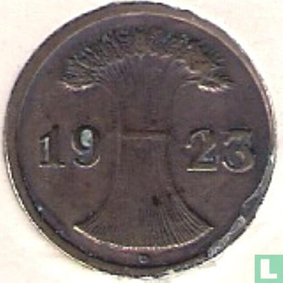 Duitse Rijk 2 rentenpfennig 1923 (D) - Afbeelding 1