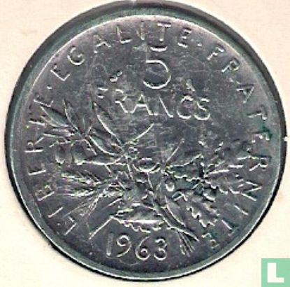 Frankreich 5 Franc 1963 - Bild 1
