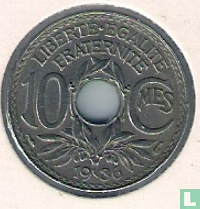 Frankrijk 10 centimes 1936 - Afbeelding 1